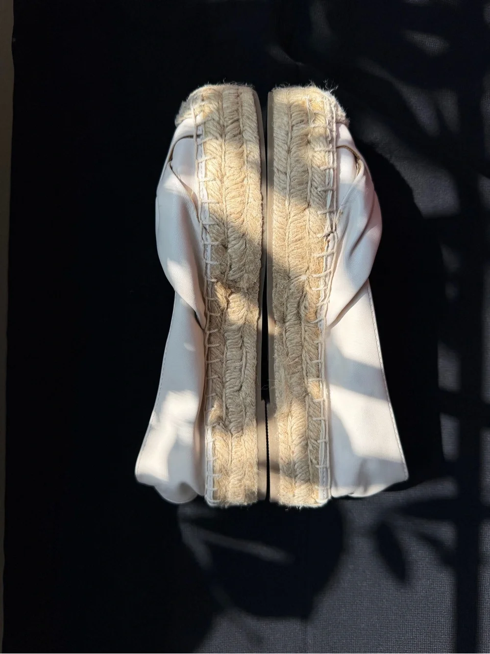 stradivarius Cream Espadrille Flats with Knotted Upper